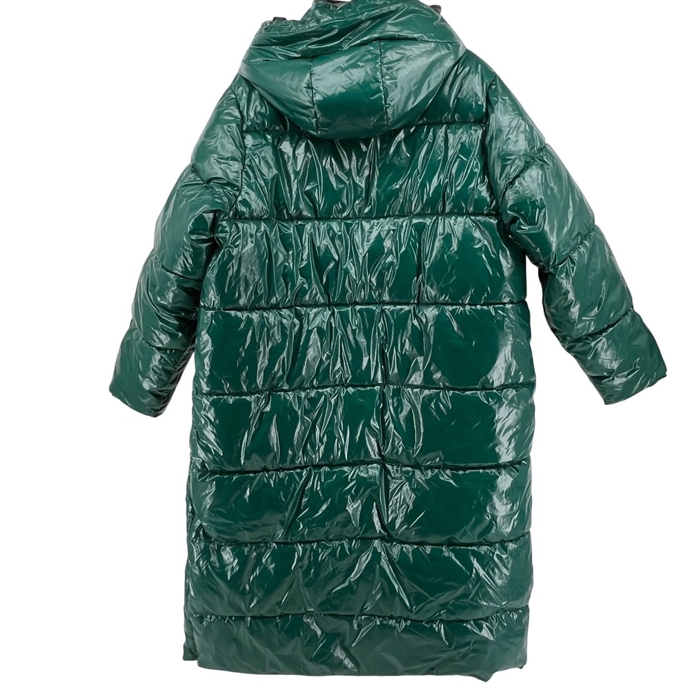 A New Day Green Glossy Longline Puffer Coat Water Resistant XXL VN1119796 - Picture 3 of 8